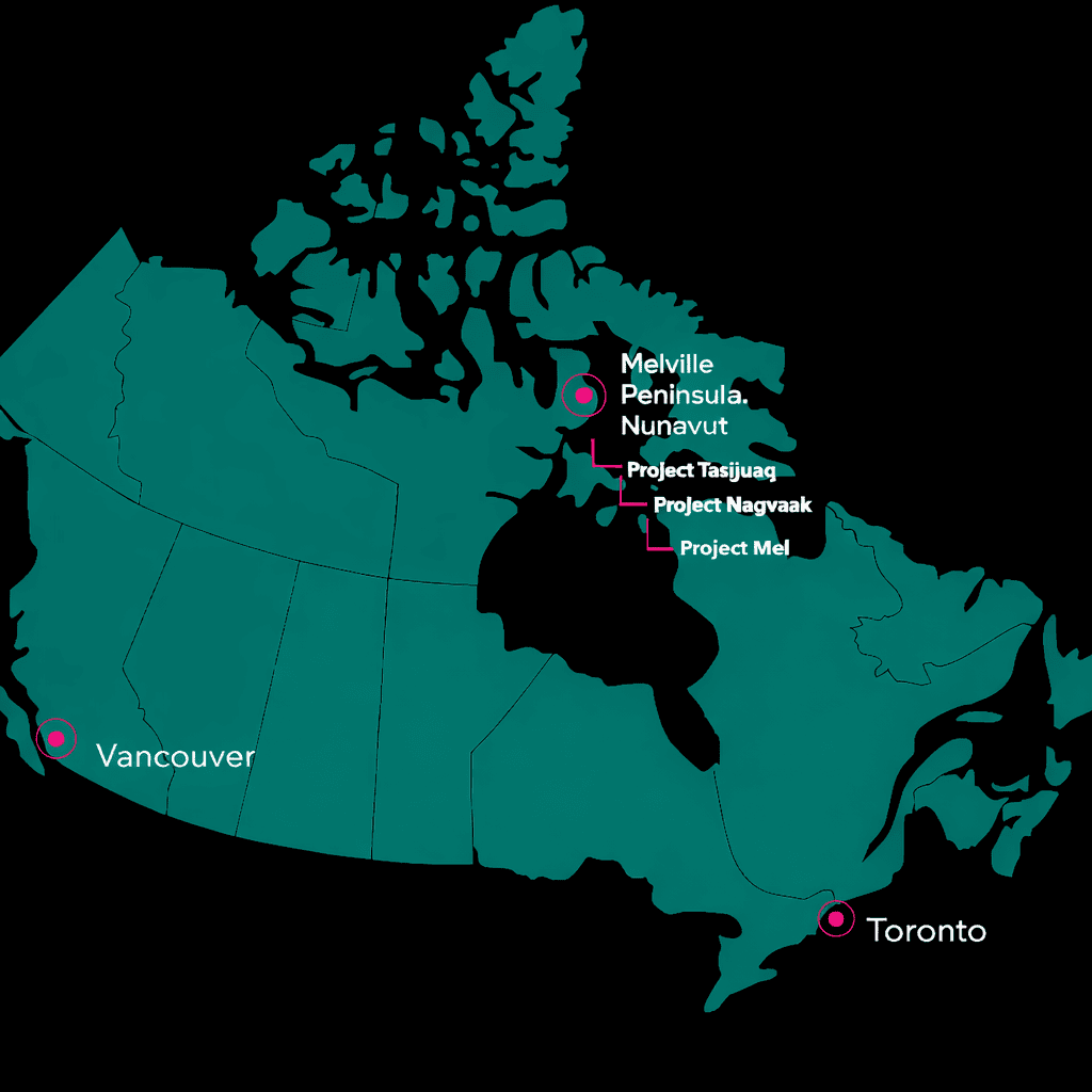 StrategX Project Location Map — Melville Peninsula and Northern Canada
